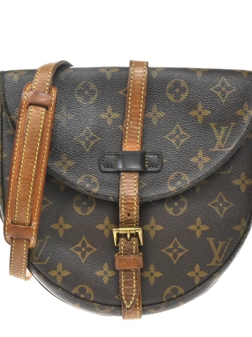 LOUIS VUITTONI Chantilly MM Shoulder Bag Monogram Leather Brown M51233 38KD585